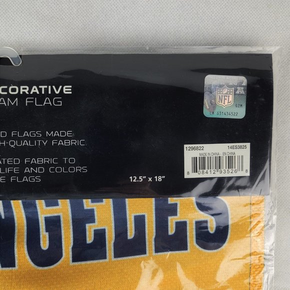 NFL New Los Angeles Chargers Football Team Fabric Flag Double Sided 12.5" x 18" - Picture 5 of 5